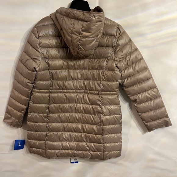 KENNETH COLE BROWN WOMENS HOODED QUILTED LINED  PUFFER JACKET SIZE LARGE *NWT* - Picture 10 of 14
